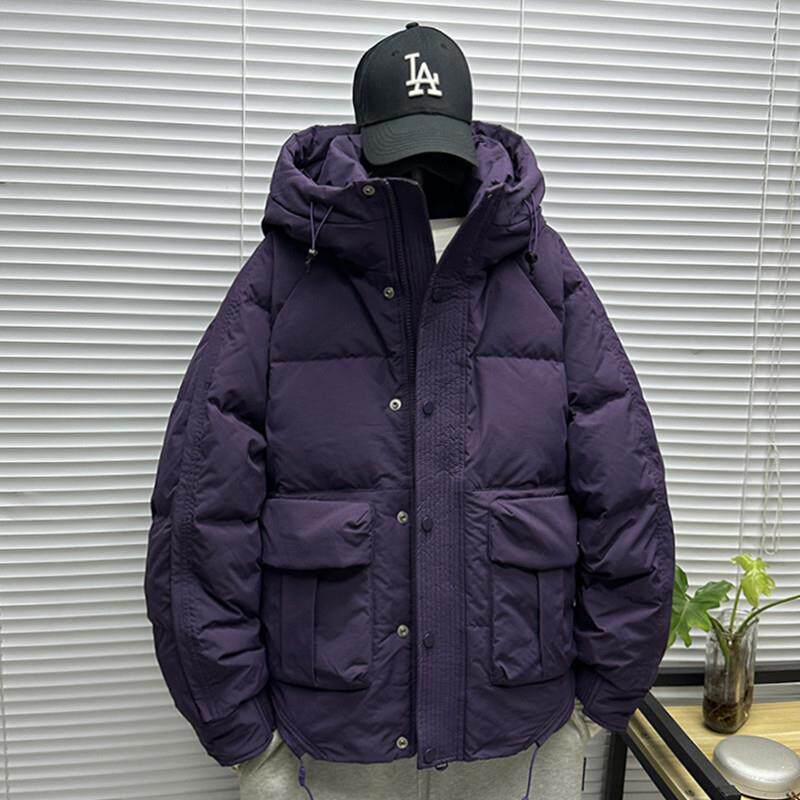 2025冬季新款羽绒服男短款青年潮流潮宽松加厚高端工装白鸭绒外套