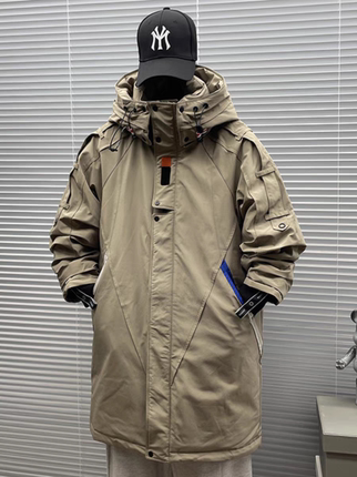 中长款派克羽绒服男士秋冬季2024新款加厚潮牌青少年学生工装外套