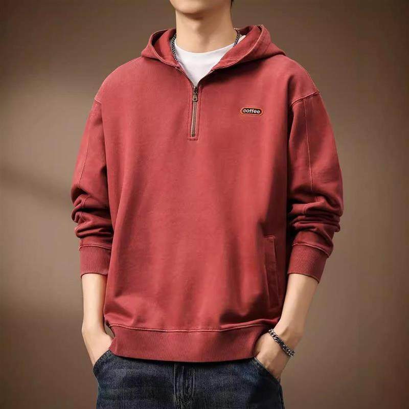 美式复古半拉链380g重磅卫衣男秋季潮牌宽松做旧水洗休闲连帽外套,男装,卫衣,淘宝优惠券,粉丝福利购,淘宝优惠卷