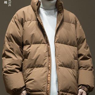 希越新国标白鸭绒羽绒服男士2025冬季新款大码男生外套男款面包服