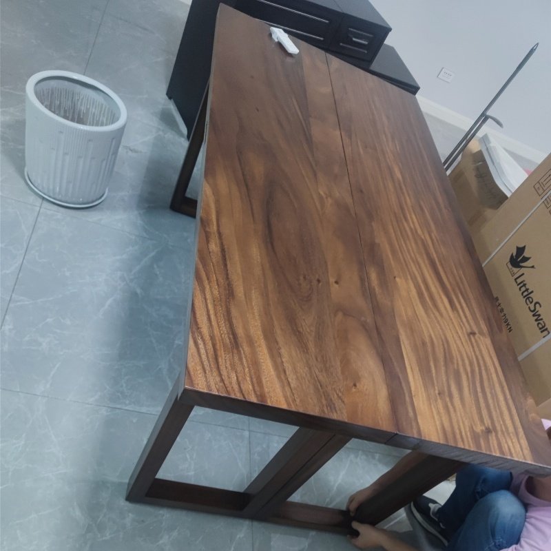 简约餐桌胡桃木小户型家用可折叠长条桌移动白蜡木异形对折饭桌