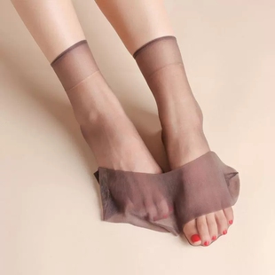 20双丝袜女短袜夏薄款防勾丝防滑脚尖透明短筒耐磨无痕隐形水晶袜