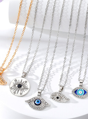 合金镀金O型女个性眼睛项链