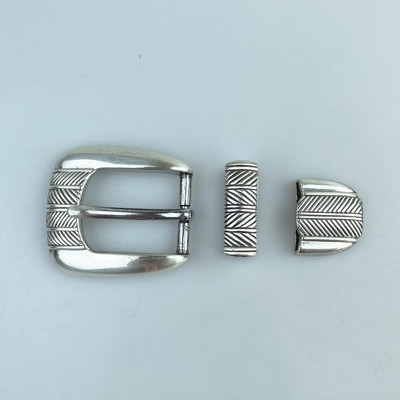 西部25mm美式复古风编织纹针扣