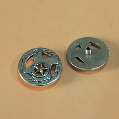 手工皮具皮雕皮艺古银之星财布扣