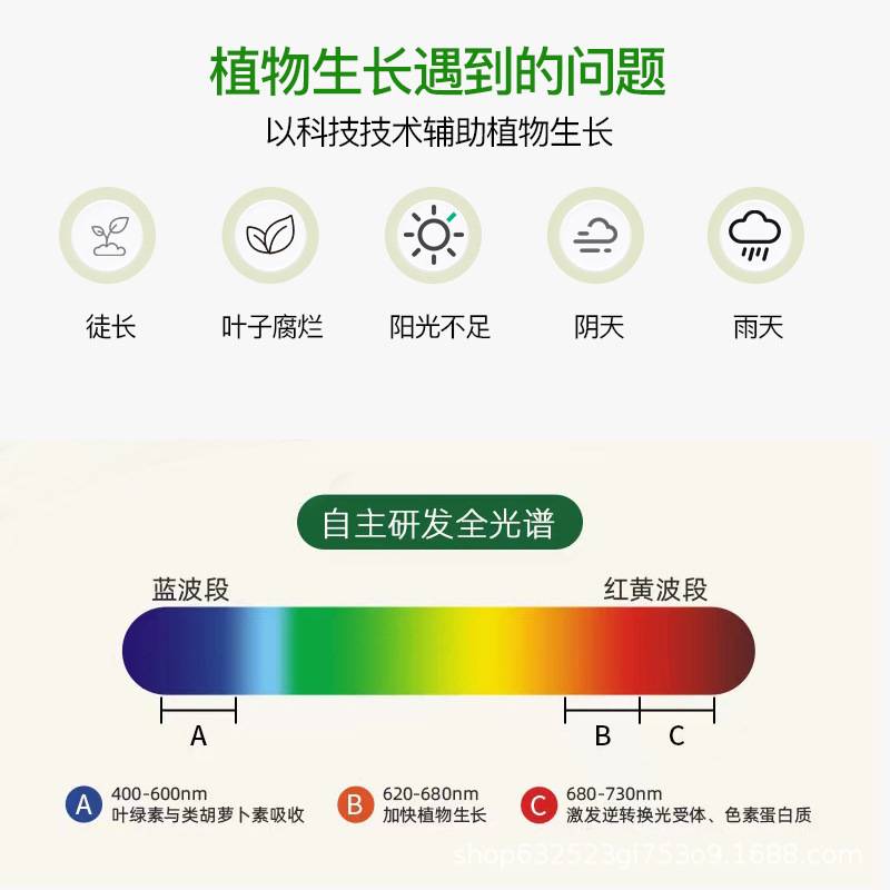 植物灯折叠落地灯全光谱补光灯落地款生长灯多肉花草补光促生长