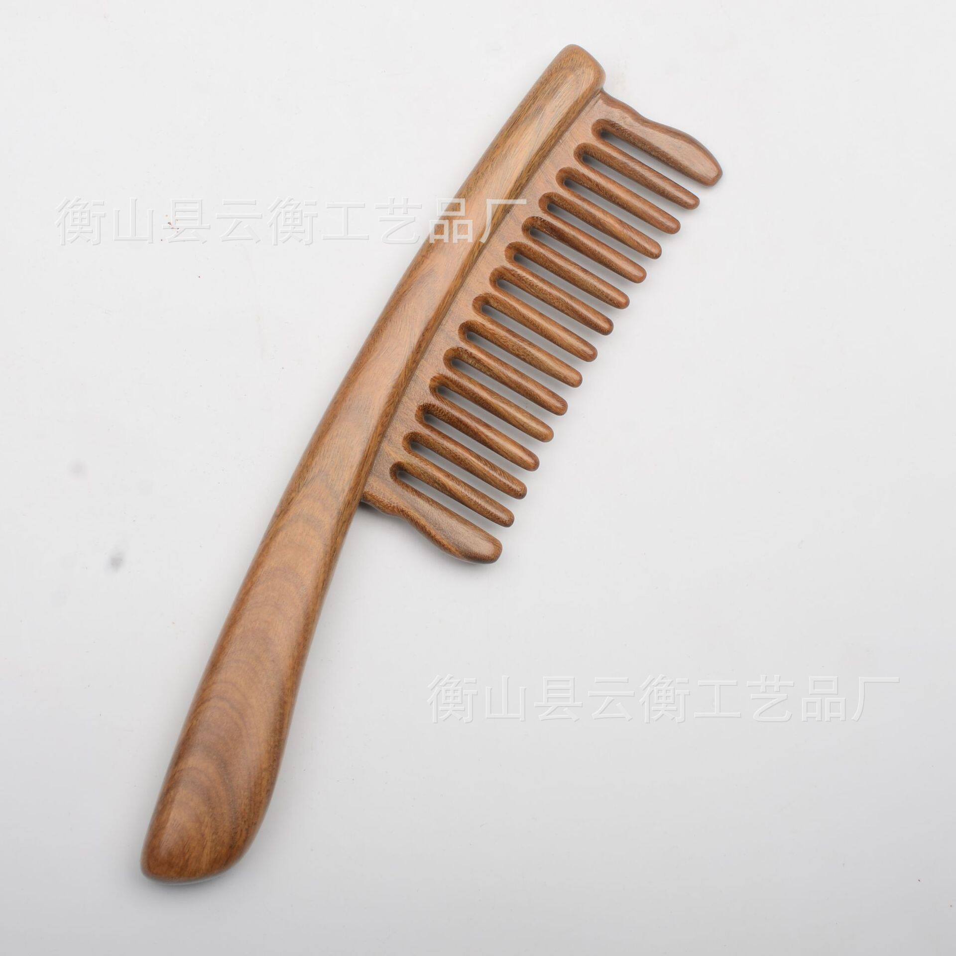 新品黑檀绿檀手工插齿木梳按摩梳檀木紫光檀梳子