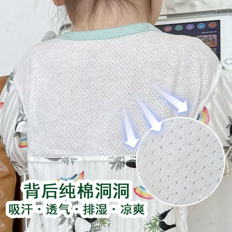 春夏薄款纯棉透气宝宝冰丝睡袍空调服睡衣婴儿睡裙儿童四季防踢被