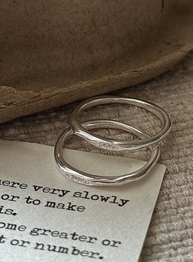 S925银韩版小众设计感复古简约指关节戒指韩式风简约复古指环