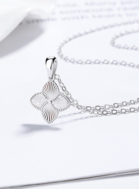 925银碎冰冰四叶草项链女时尚首饰套装手链轻奢高级感气质ins饰品