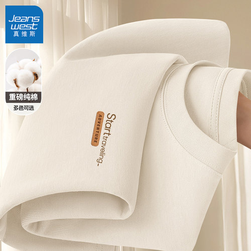 真维斯纯棉短袖t恤男士2026新款夏季高端上衣服男全棉半袖男款L