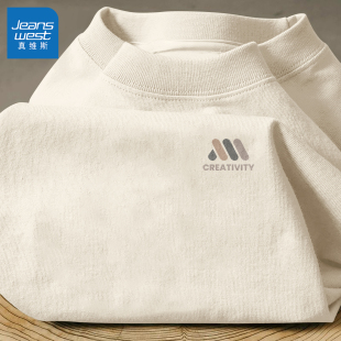 男款 真维斯纯棉长袖 打底衫 2026春秋新款 运动潮流男生衣服Q t恤男士