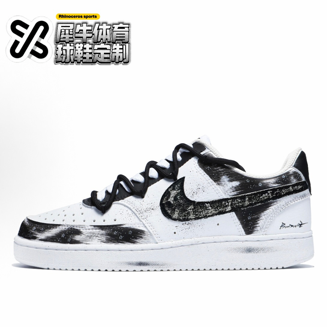 【定制球鞋】NIKE COURT VISION 1 幽影骑士3.0 黑白 CD5463-100