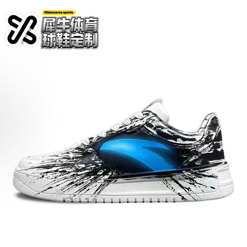 【定制球鞋】Anta安踏 安踏蓝毒 毒液泼墨 黑白蓝 912418001Q-2