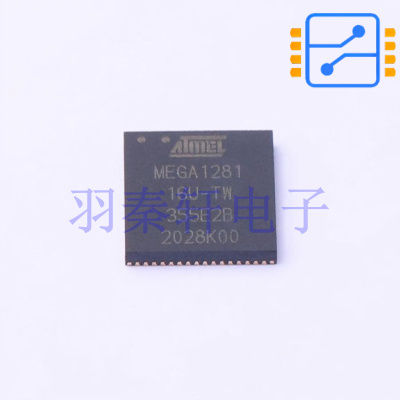 ATMEGA1281-16MU QFN-64 16MHz 128KB 闪存 8KB SRAM 8位微控制器