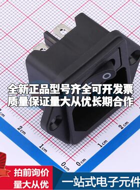 RT-C14-N1+SS21-6BB船型开关插件,44x33mm 翘板开关+AC插座带孔二