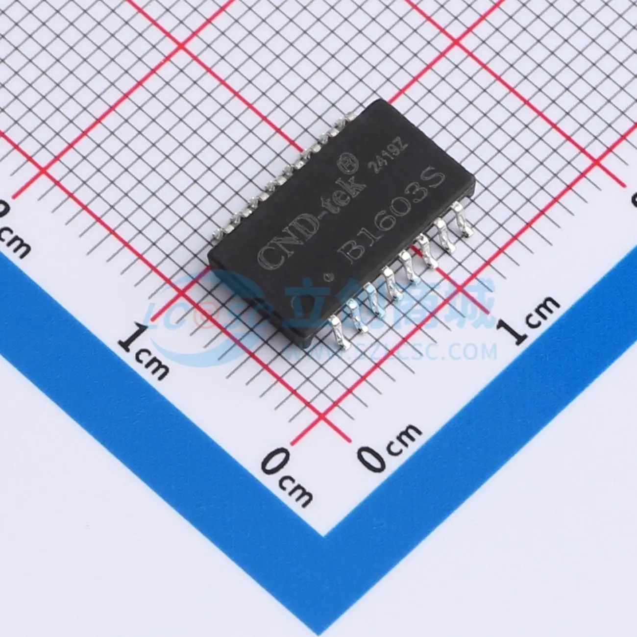 B1603S网口变压器SMD-16P,12.7x7.1mm单口350uH100M - 实物图