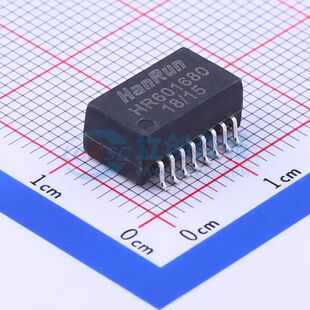 HR601680(编带包装)网口变压器SMD-16P,12.7x7.2mm单口350uH