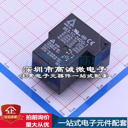 全新原装953-1C-24DG-1 插件,27.4x31.8mm 功率继电器配套 可开票