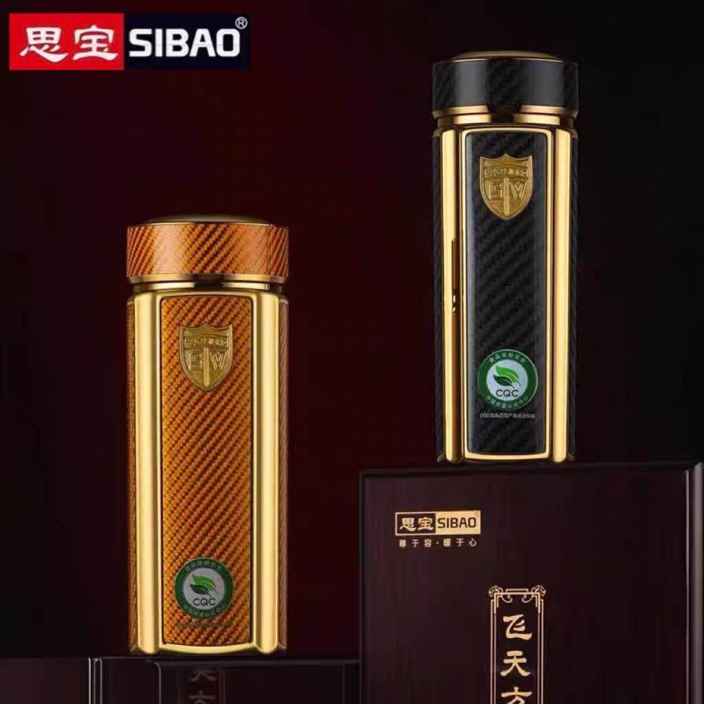 思宝飞天方舟镀金纳米便携茶杯304不锈钢商务高档车载泡茶水杯