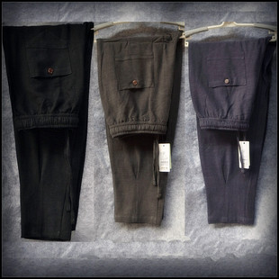 厚棉麻休闲长裤 子潮中国风男装 男式 小脚裤 秋 复古麻料哈伦裤 加大码