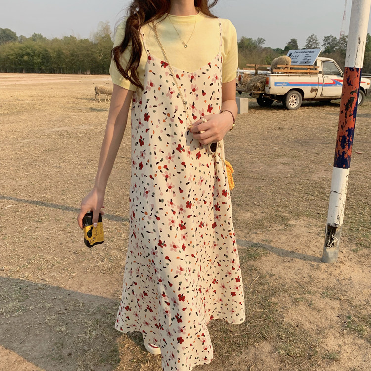 2019 summer new pattern the republic of korea Summer fresh girl Broken flowers camisole Dressin the Women's clothing/Boutique , Dress  category - from Buy2taobao.com to provide professional Taobao agent buy service
