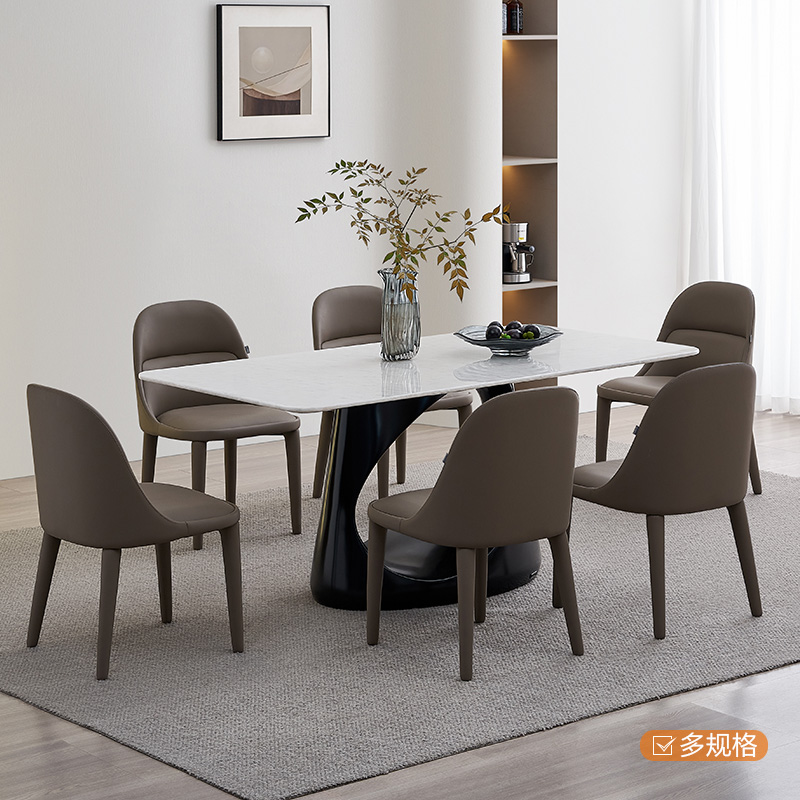 全友家居门店同款 轻奢风 FM0098 天然大理石台面餐桌 组合茶几