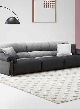 全友家居家具门店同款 时尚风 210068 一字型直排棉麻布艺沙发