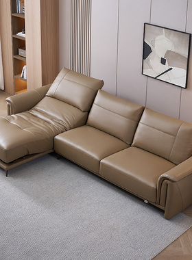 全友家居门店同款 20905G L型转角头层牛皮电动功能贵妃位皮沙发