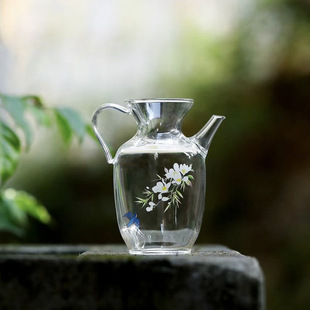 耐热玻璃茶壶小号绿茶花茶仿宋壶执壶公道杯球孔过滤家用 日式