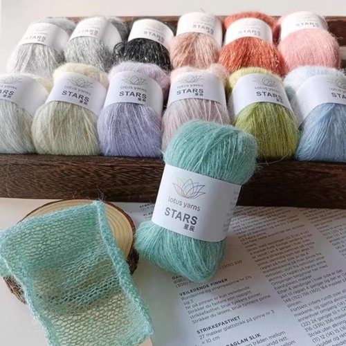 Lotusyarns亮片马海毛毛线手编