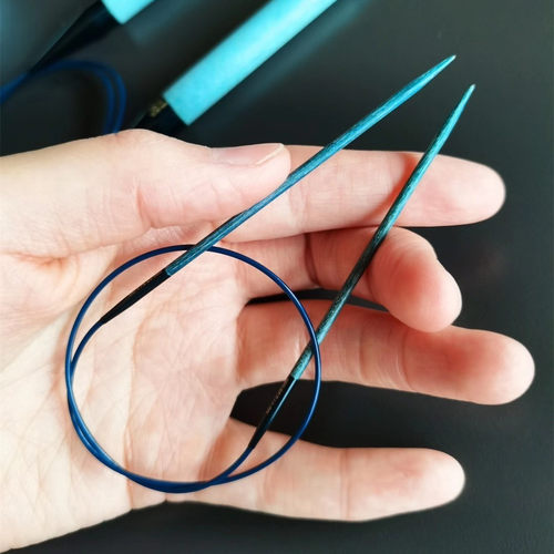 美国进口编织工具lykke桦木环针40cm环形针蓝色圈织毛衣毛线针