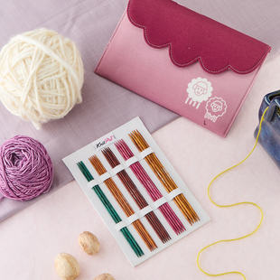 Knitpro Dreamz双头棒针编织工具套装桦木双尖针毛衣针15cm袖子针