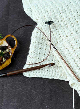 进口编织工具Knitpro Ginger15cm阿富汗钩针可拆木针头突尼基钩针