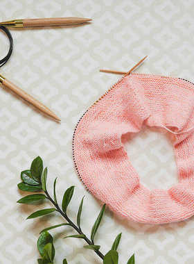 进口毛线针knitpro Basix 80cm榉木编织工具圈织棒针固定圆环形针
