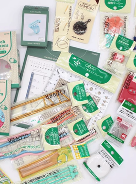 日本可乐进口clover测量尺麻花针弯头缝针记号扣缝合针计行器卷尺