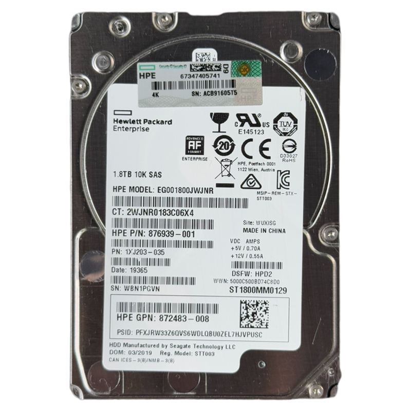 HP 惠普 872738-001 872483-008 876939-001 1.8T 10K SAS硬盘