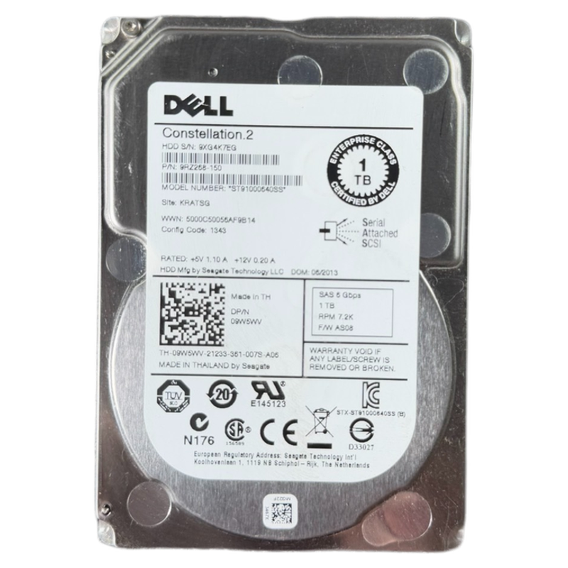 Dell 09W5WV 1T SAS 7.2K 6G 2.5 9W5WV ST91000640SS 服务器硬盘