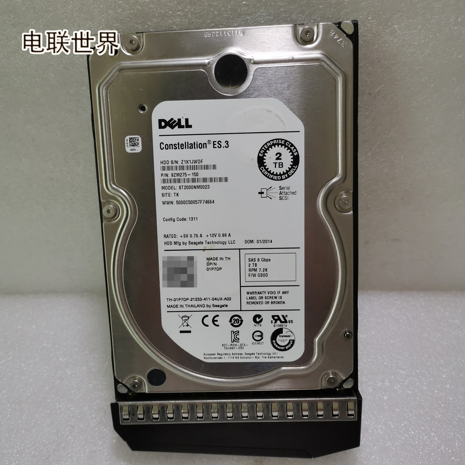 DELL 9ZM275-150 01P7DP-21233 ST2000NM0023 2T 7.2K SAS硬盘