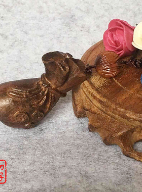 钱袋沉香木复古文艺风吊坠特惠