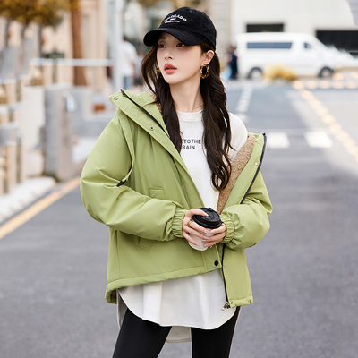 休闲连帽洋气时尚冬季短款保暖