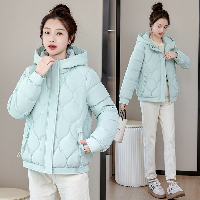 短款小个子冬季羽绒棉服女2025年新款时尚洋气学生连帽面包服棉袄