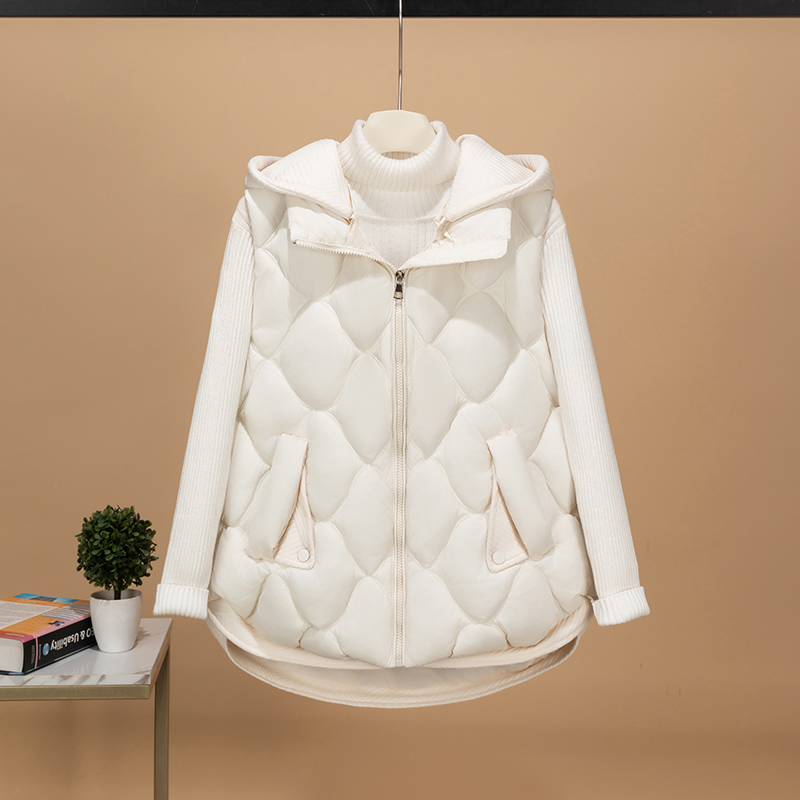 可拆卸帽短款棉马甲女秋冬