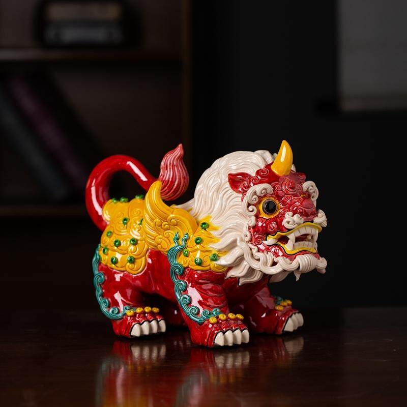 手工貔貅客厅陶瓷开业摆件