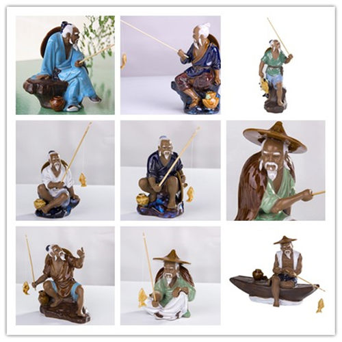鱼缸装饰假山盆景石湾陶瓷摆件