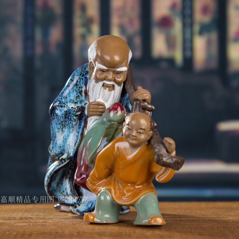 送长辈客厅石湾陶瓷招财中式