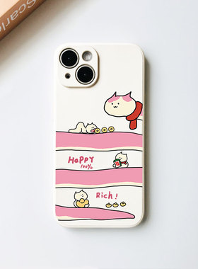 原创发财蛇猫猫苹果16promax手机壳14华为nova13可爱P70荣耀200适用vivox100s19/iqoo8小米15/reno11硅胶gt6