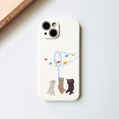 苹果iPhone16捕鱼猫咪软硅胶荣耀