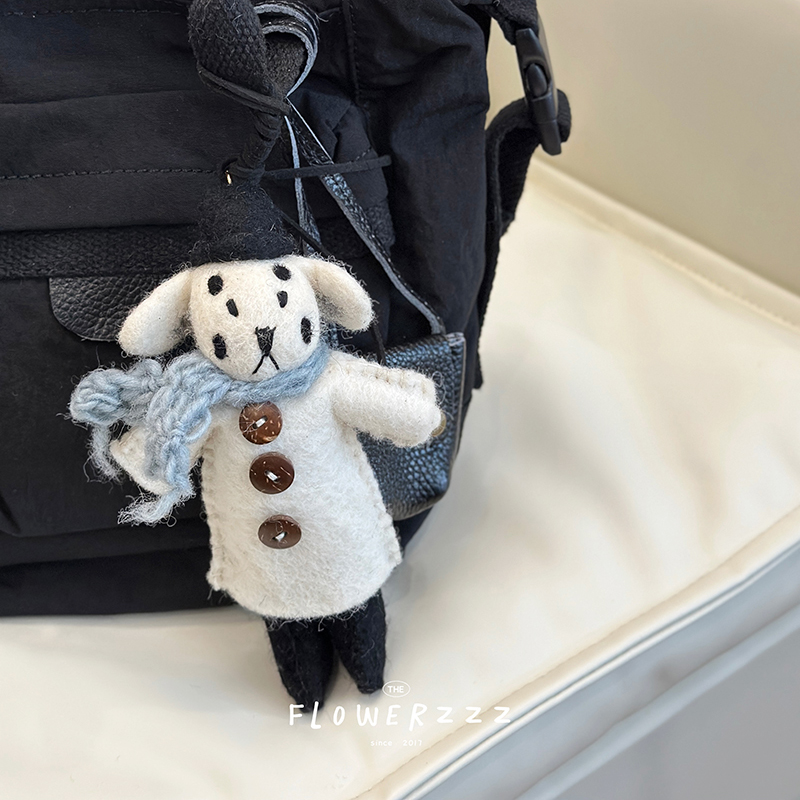 手工羊毛毡狗狗挂件书包挂饰车挂