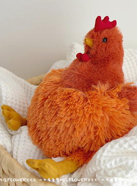 北欧毛绒小母鸡公仔仿真儿童玩具安抚娃娃公鸡少女心玩偶女生礼物